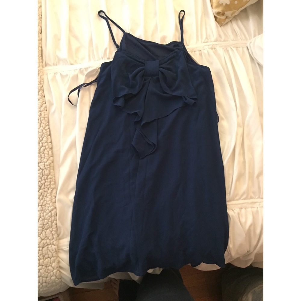 Lulus navy blue bow back dress